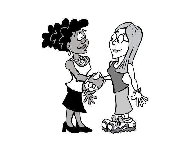 黑人妇女和金发妇女握手图片下载