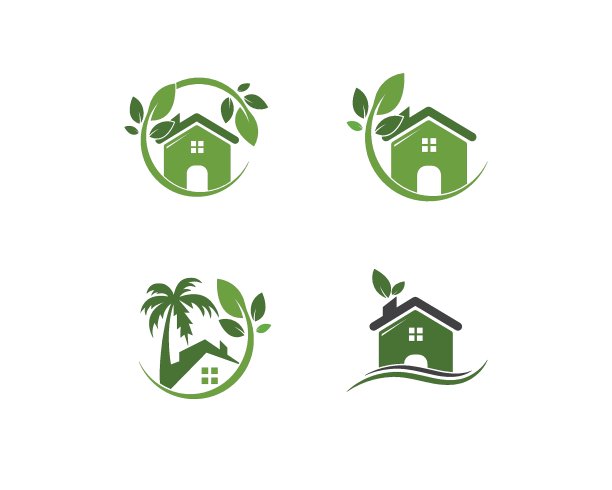 绿屋标志矢量插图图片下载