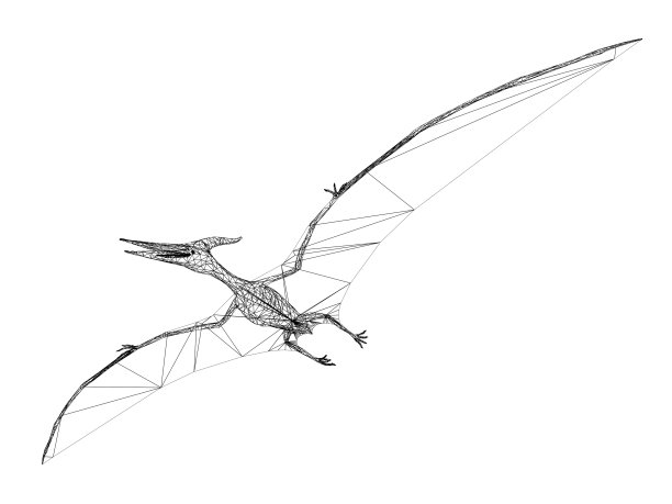翼龙恐龙，3d渲染线架图片下载