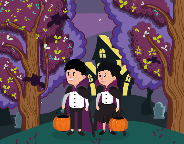 万圣节孩子们的漫画图片下载