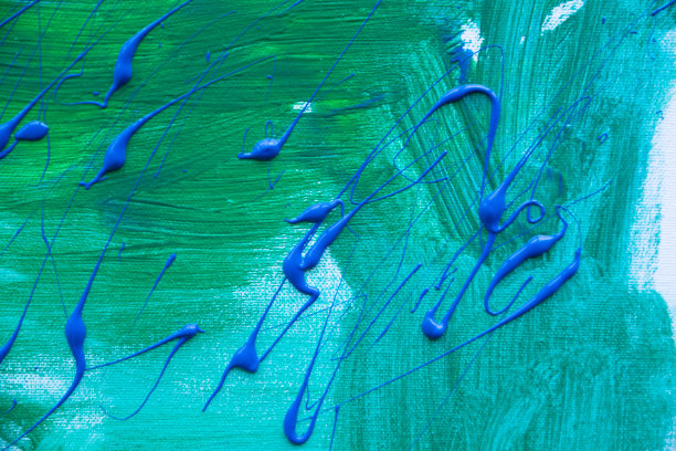 抽象彩色油漆纹理背景蓝绿黄彩绘图片下载