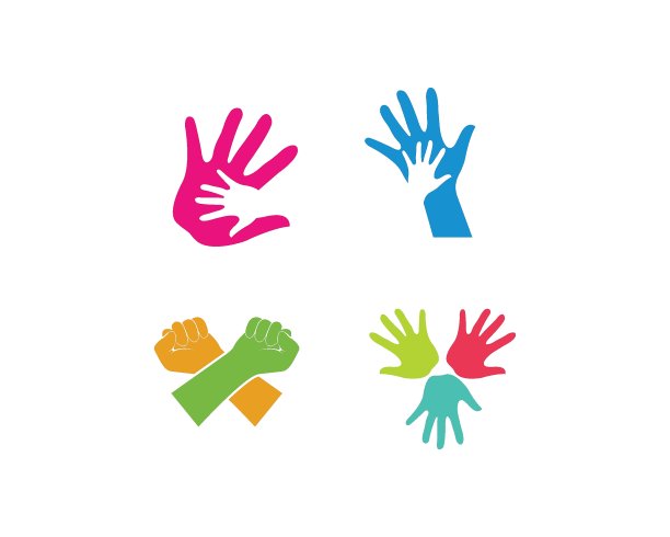 手护理标志模板矢量图标图片下载