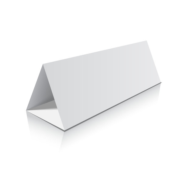 空白三联纸小册子模型。三维矢量插图。图片下载