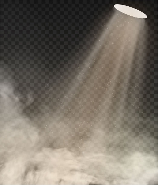 灯光和烟雾隔离在透明的背景上图片下载