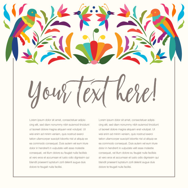 墨西哥刺绣风格构成图片下载