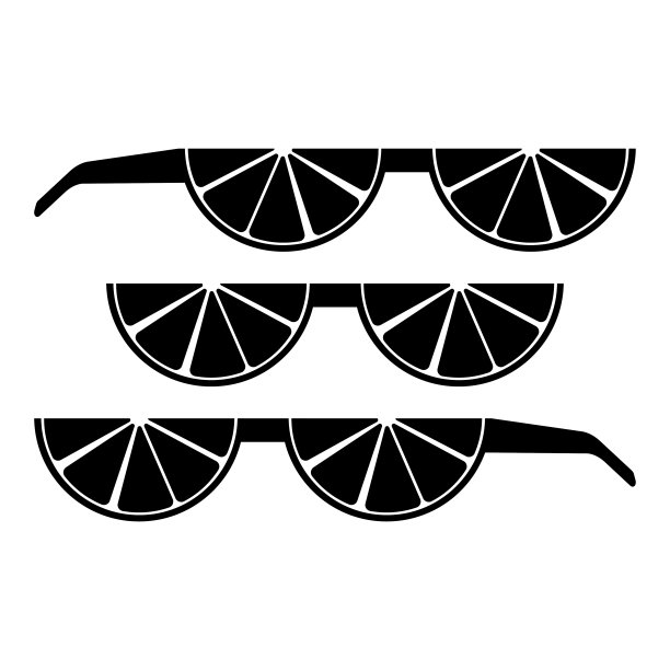 一组像素眼镜柠檬风格向量图片下载