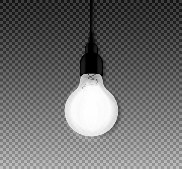 现实的发光灯与复古风格。Ligt灯泡。矢量图图片下载