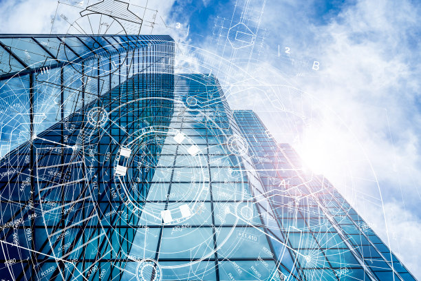 建筑蓝图玻璃建筑图片下载