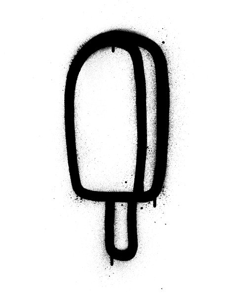 涂鸦冰淇淋喷在黑白上面图片下载