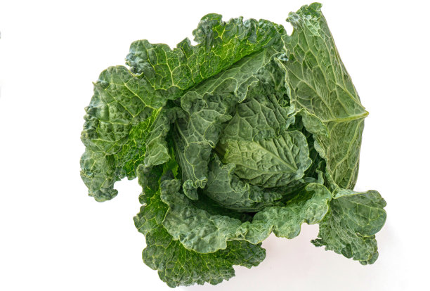 孤立在白色背景上的萨伏伊卷心菜。生蔬菜的照片。素食和健康食品图片下载