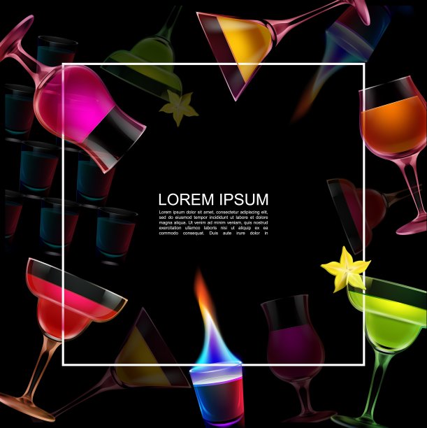 现实的夜晚派对饮料模板图片下载