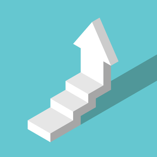 等距白色阶梯箭头图片下载