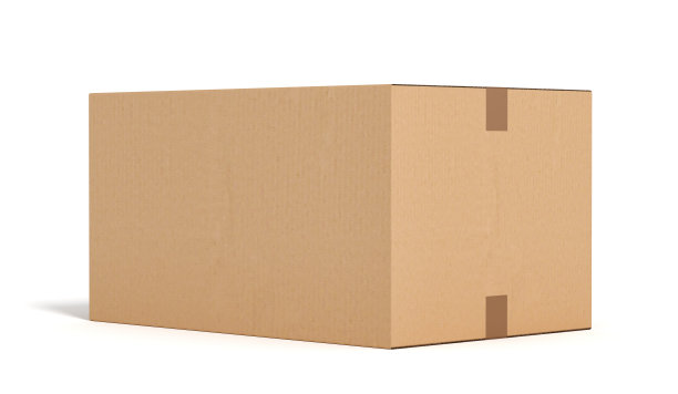 封闭的纸板箱上的白色背景3d渲染图片下载