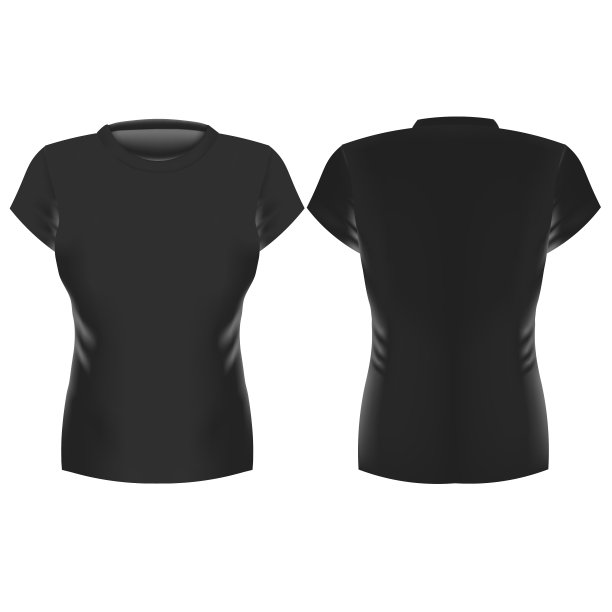 现实的黑人妇女t恤，正面和背面。光栅副本的插图图片下载