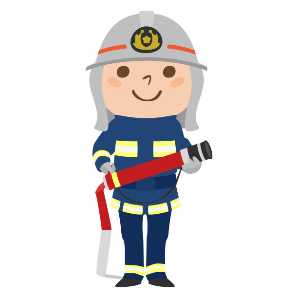 消防队的插图。他正在进行灭火训练。图片下载