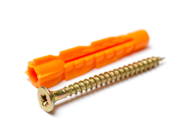 销钉和螺钉隔离在白色上图片下载