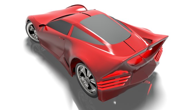 现代红色跑车，3d，渲染。图片下载