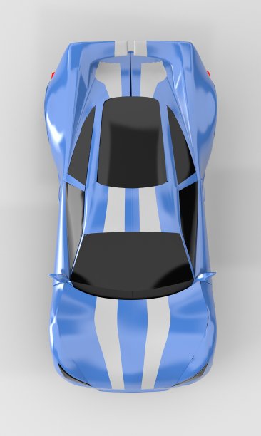现代蓝色跑车，3d，渲染。图片下载