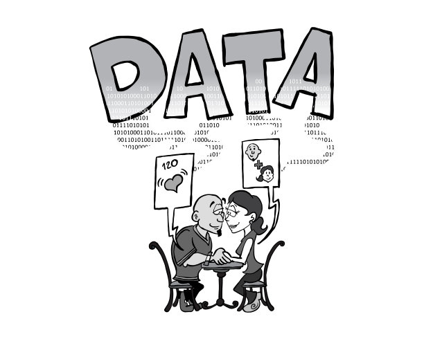 一对约会的情侣在见面时生成数据。图片下载