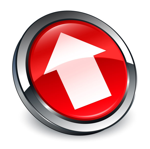 上传箭头图标3d红色圆形按钮图片下载