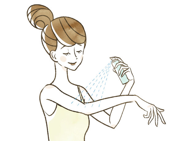 女人做喷雾素材图片