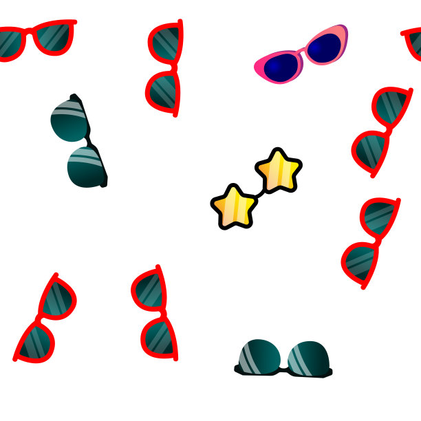 太阳镜图标矢量无缝模式图片下载