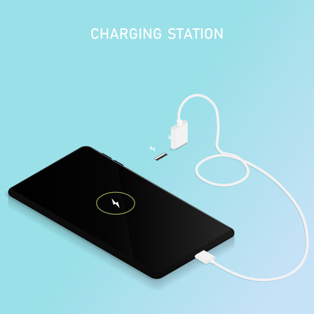 智能手机充电站数据线usb矢量图片下载