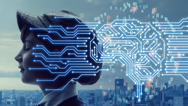 AI(人工智能)概念。电子电路。通信网络。图片下载