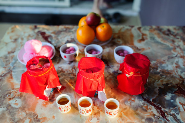 中国婚礼上的致敬食物图片下载