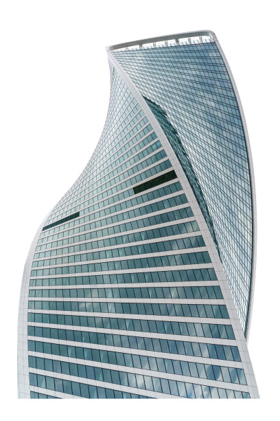 摩天大楼顶部孤立在白色图片下载