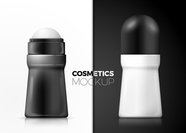 向量集除臭剂瓶，站在桌子上图片下载