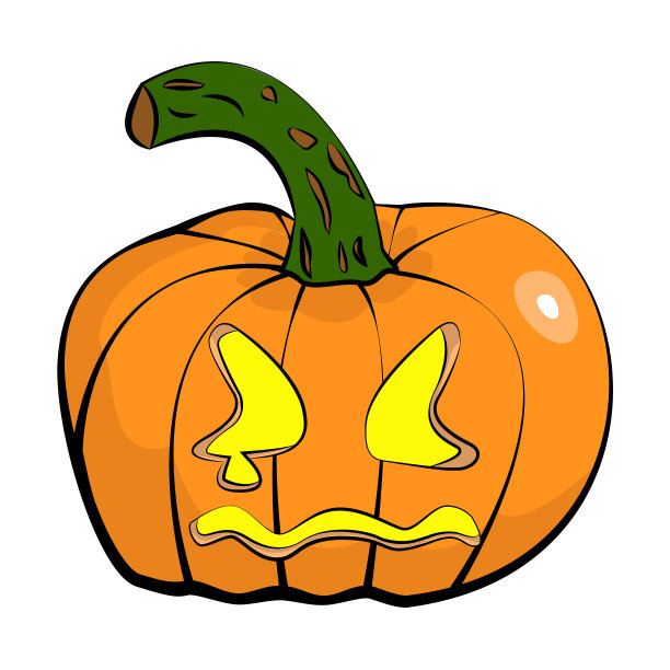 矢量彩色图标的南瓜灯笼与情感哭泣。图片下载