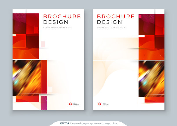 宣传册模板排版设计。公司年报，目录，杂志，传单模型。创意的现代明亮的概念，方形的形状图片下载