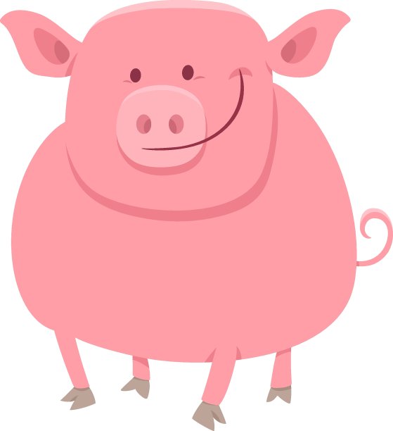 猪动物人物卡通插画图片下载