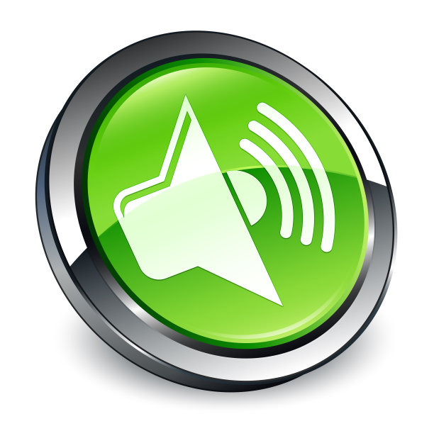 音量图标3d绿色圆形按钮图片下载