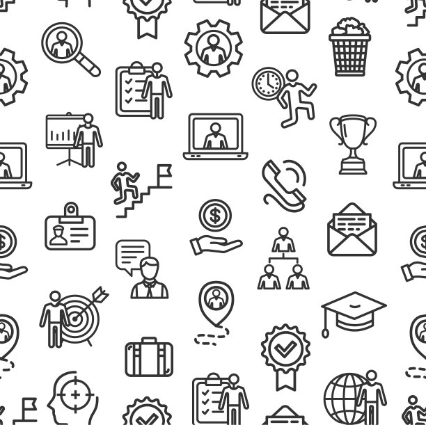 猎头标志无缝模式背景上的白色。向量图片下载