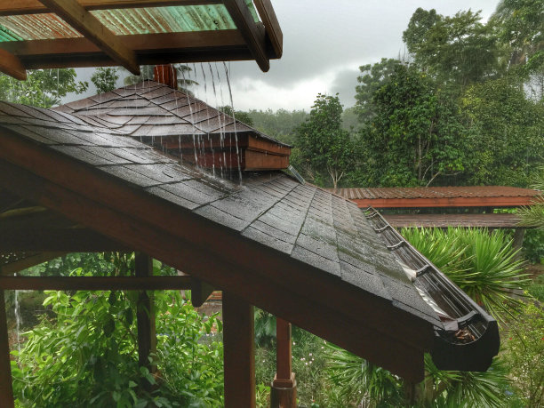 雨落在屋顶上图片下载