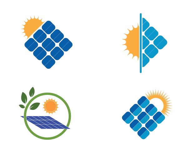 太阳能电池板标志矢量图标图片下载