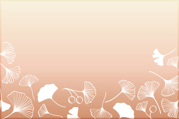 秋天渐变背景上的银杏叶插图图片下载