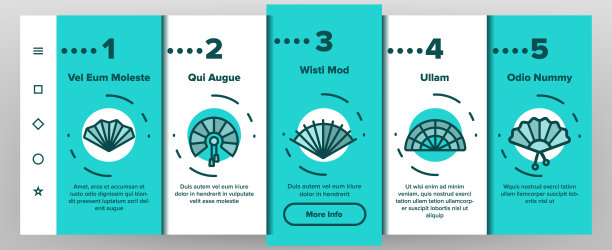 手持式优雅风扇矢量上船图片下载