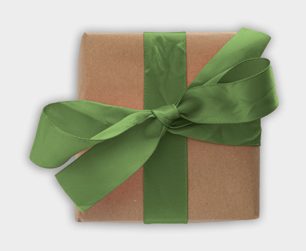 礼盒与礼品丝带孤立的白色背景图片下载