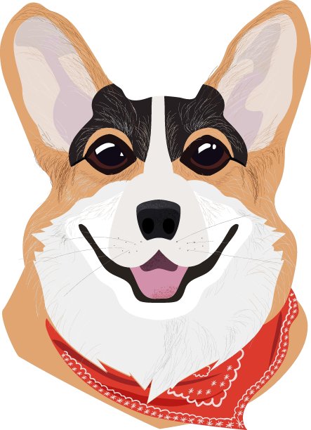 红毛威尔士柯基犬，缠着红色绷带，戴着冬青圣诞花环。由绿叶和冬青浆果组成的新年食品。刻字圣诞快乐。孤立矢量手绘插图。图片下载