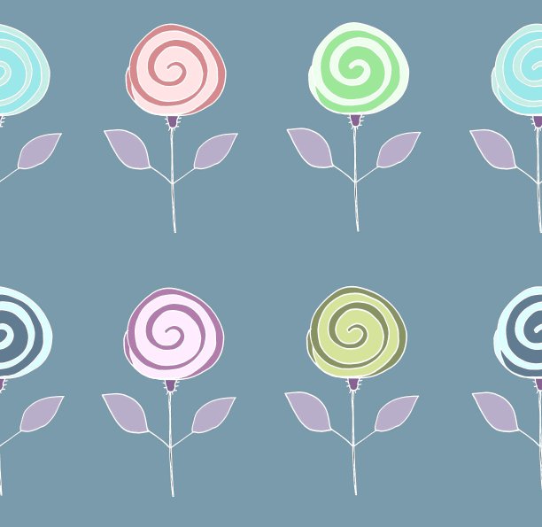 花卉复古无缝图案。抽象无缝模式图片下载