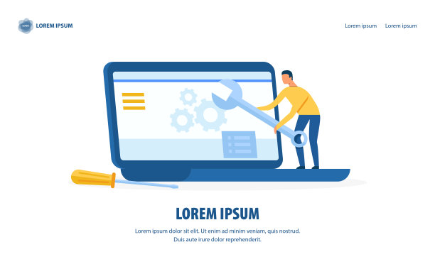 计算机服务和维修设计着陆页图片下载