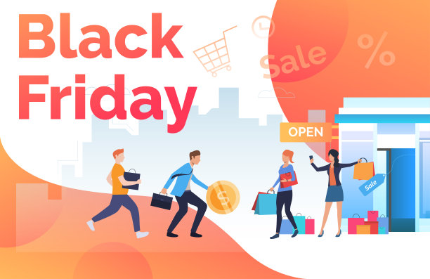 赶着去黑色星期五大减价的顾客图片下载