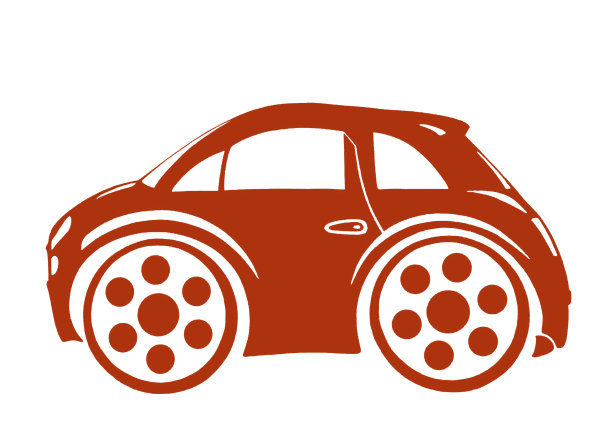 孩子们在白色背景上画一辆红色的汽车图片下载