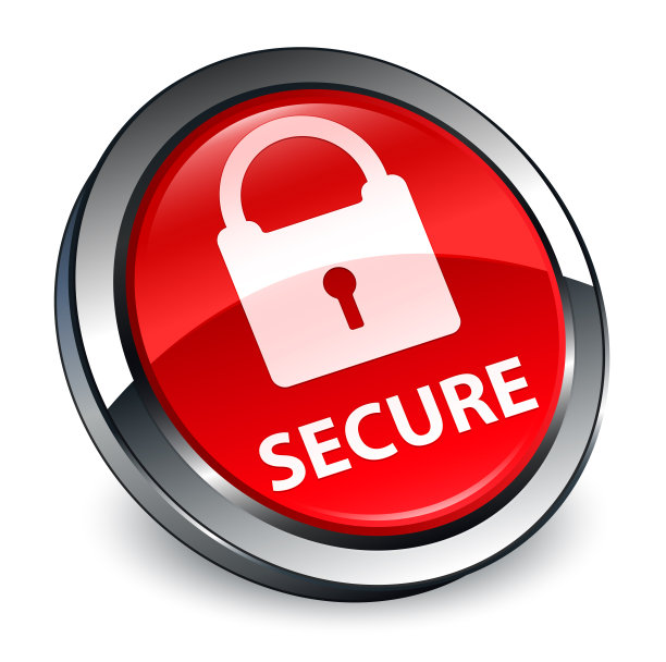 安全(挂锁图标)3d红色圆形按钮图片下载