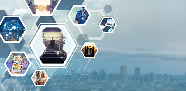 商业和沟通的概念。广告横幅设计模板。图片下载