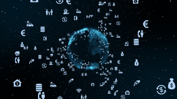 5G和AI技术，全球通信网络概念。素材图片