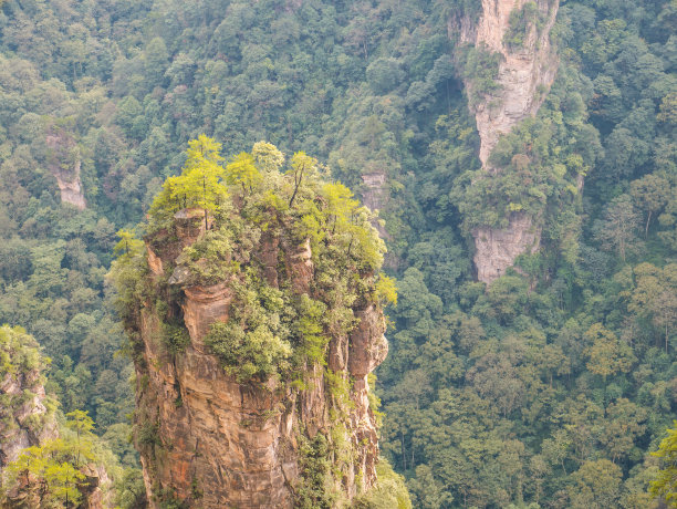 中国张家界市武陵源区张家界国家森林公园内美丽的袁家界山或阿凡达山图片下载